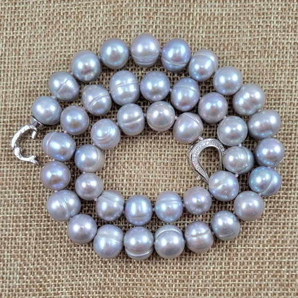REAL 17" Gray Pearl Necklace - Picture 8 of 8
